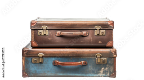 old suitcases isolated