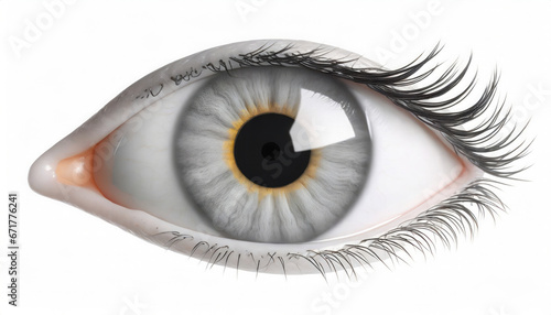 closeup of a women eye macro shot,  isolated on transparent background . PNG, cutout, or clipping path.	
