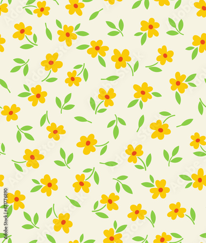 Seamless pattern with flowers vector