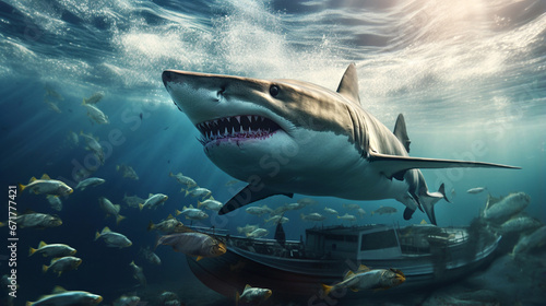 shark in the sea desktop wallpaper
