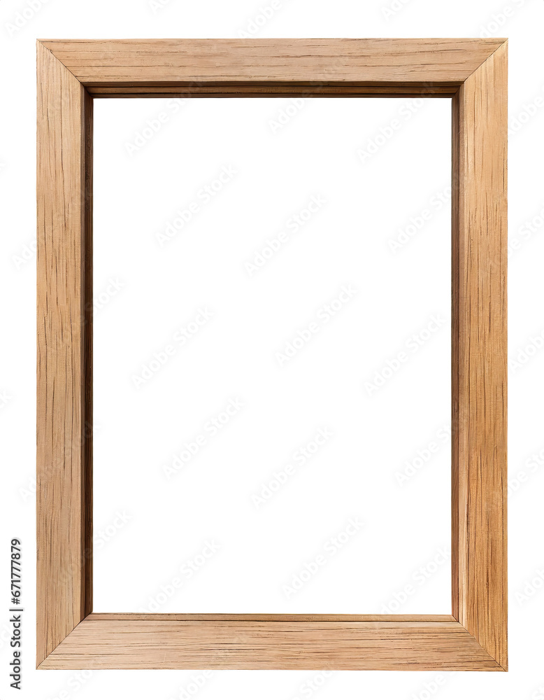 large wooden frame  Isolated on a transparent background. PNG cutout or clipping path.	
