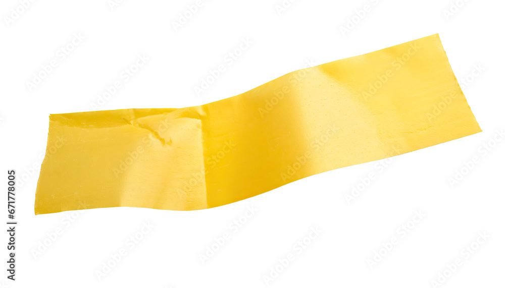 Adhesive wide yellow tape torn piece isolated transparent background. Isolated on a transparent background. PNG cutout or clipping path.
Adhesive wide yellow tape torn piece isolated transparent background. Isolated on a transparent background. PNG cutout or clipping path.