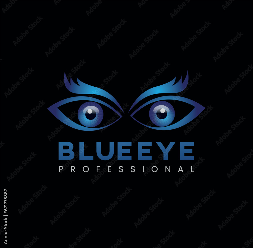 Obraz premium Vector Blue eye logo design