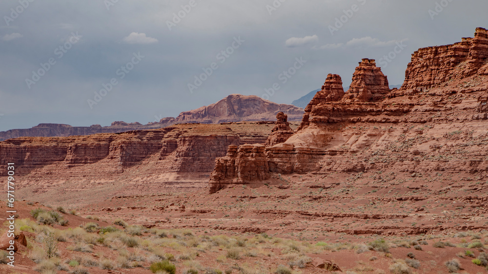 Scenic red rock  landscape  along Rt. 95 through Fry Canyon, Utah