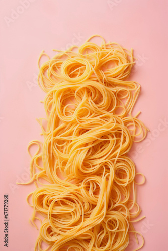 Yellow spaghetti pasta background, Generative AI