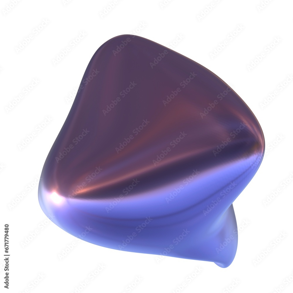 Purple metal liquid 3D drop, render Purple metal liquid 3D drop, render