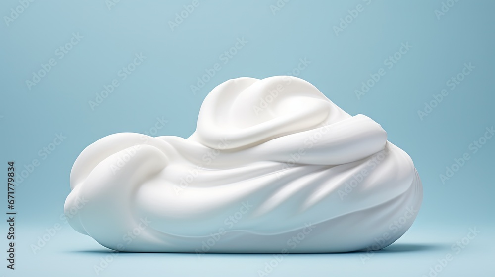 Obraz premium a close up of a whipped cream container on a blue background with a shadow of the whipped cream on the top of the container. generative ai