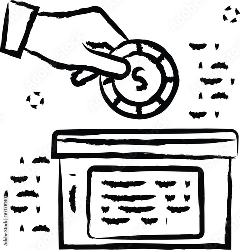 funding box hand drawn vector illustration