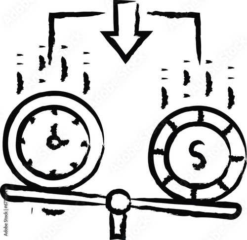 Equity balance hand drawn vector illustration