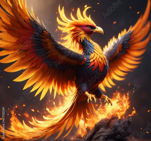 Phoenix: The Resplendent Mythical Bird of Legend. generative AI