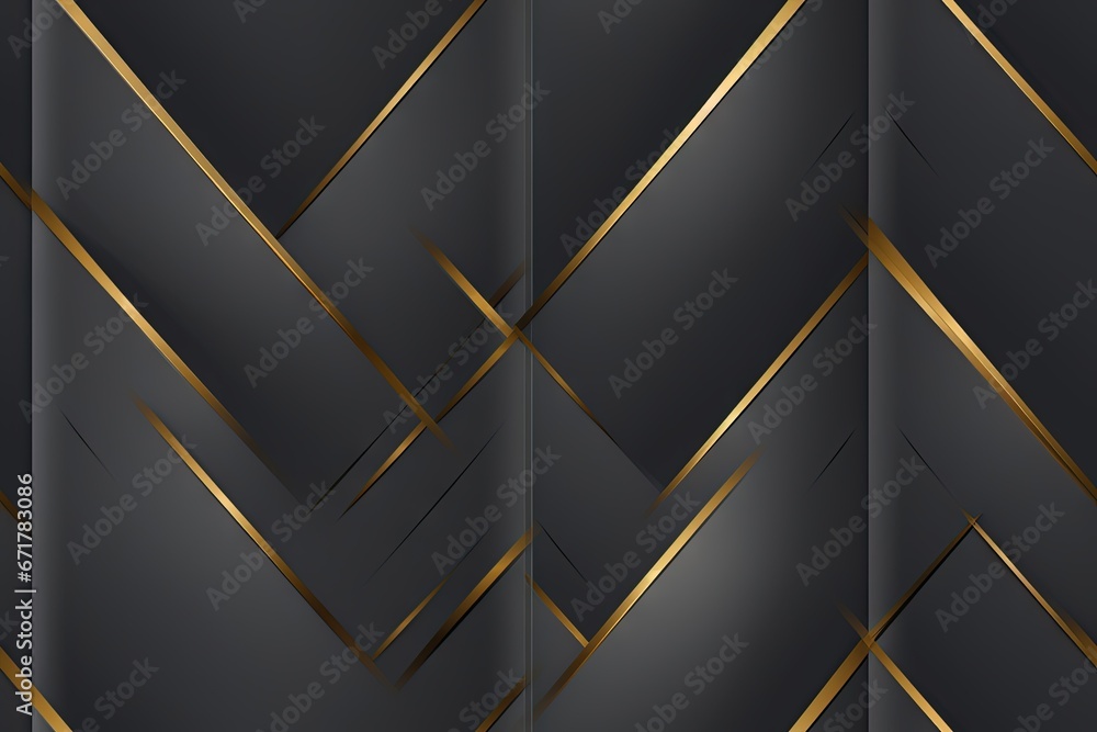 Nuances métalliques noires et dorées de luxe abstraites simplistes avec fond doré à bords dorés. IA générative, IA - obrazy, fototapety, plakaty 