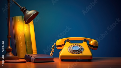 a landline telephone with a handset and buttons, located on the table next to a notepad and pencil. photo