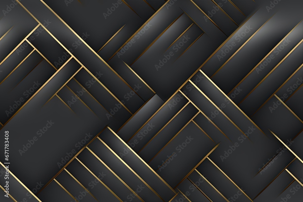Nuances métalliques noires et dorées de luxe abstraites simplistes avec fond doré à bords dorés. IA générative, IA - obrazy, fototapety, plakaty 