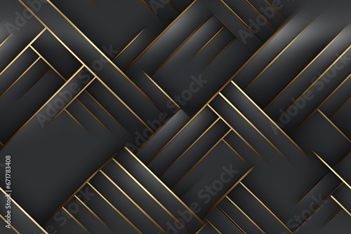 Nuances métalliques noires et dorées de luxe abstraites simplistes avec fond doré à bords dorés. IA générative, IA photo