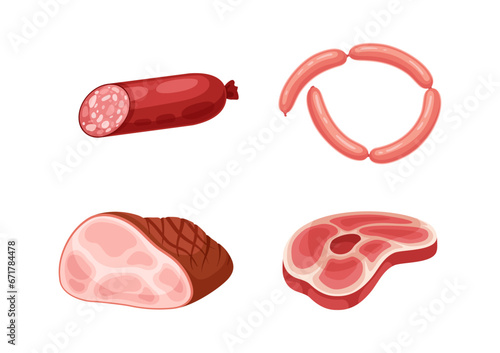 Meat cuts vector set