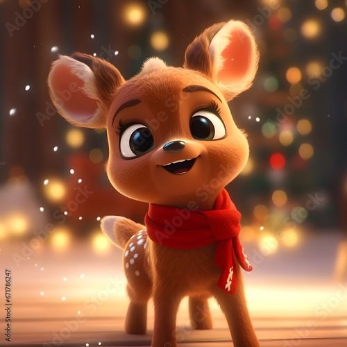Starry Christmas: An Adorable Tiny Reindeer © Mauro