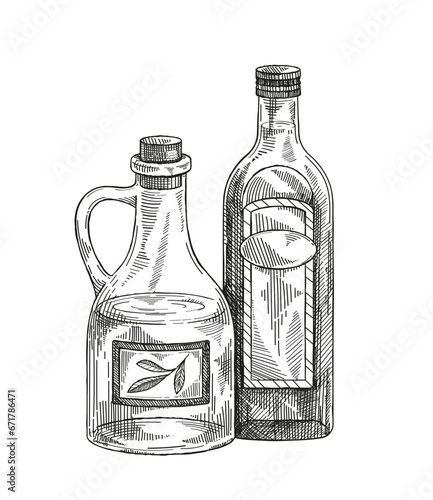 Olive oil vector sketch