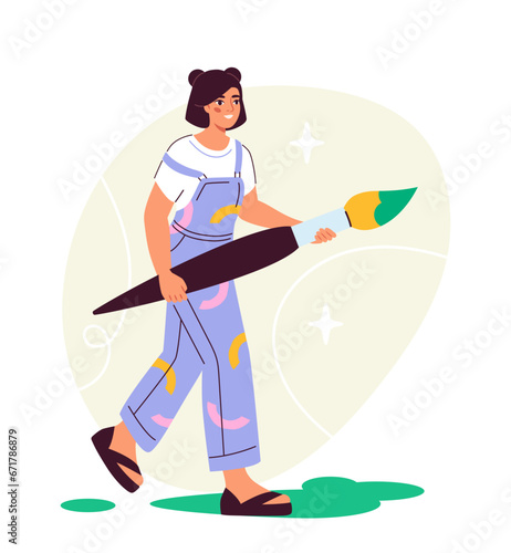 Person with stationery vector concept