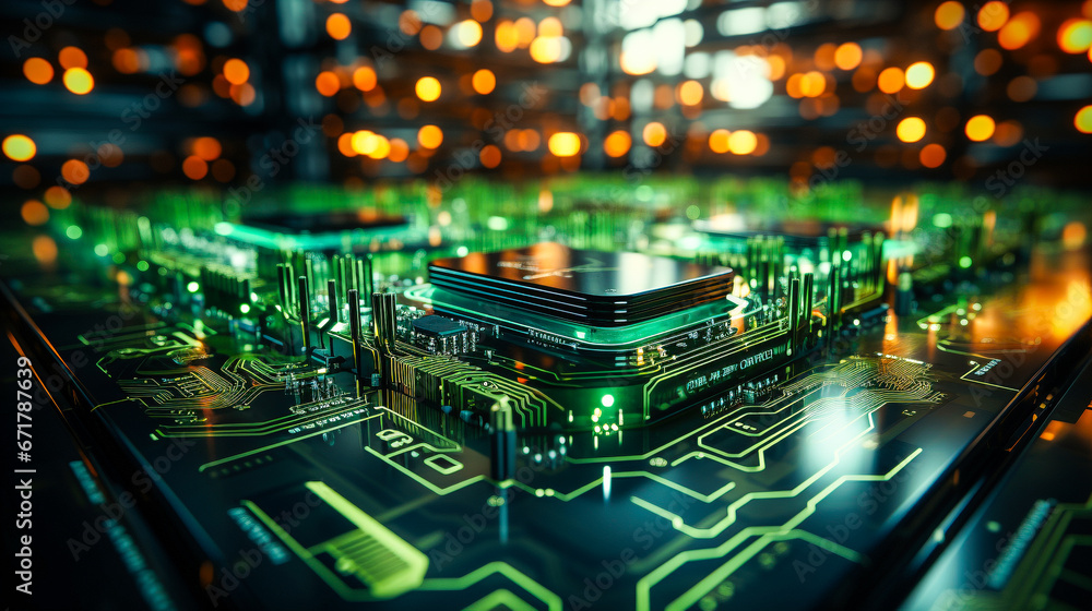 Obraz premium Composant électronique, processeur, carte mère, chipset