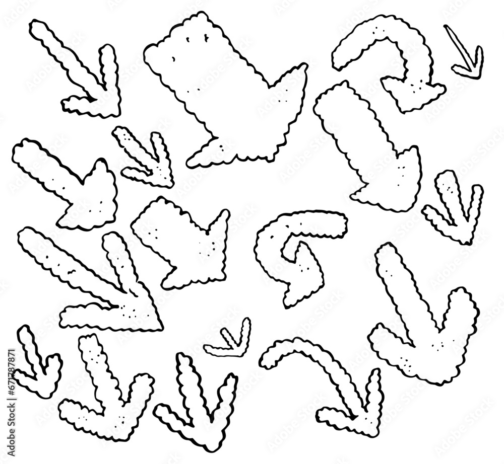 Cloudy arrow illustration set Cloudy arrow illustration set