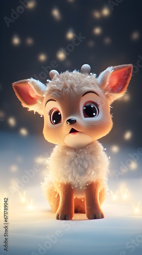 Starry Christmas: An Adorable Tiny Reindeer © Mauro