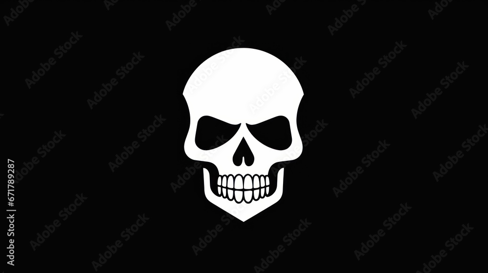 white skull illustration on black background white skull illustration on black background