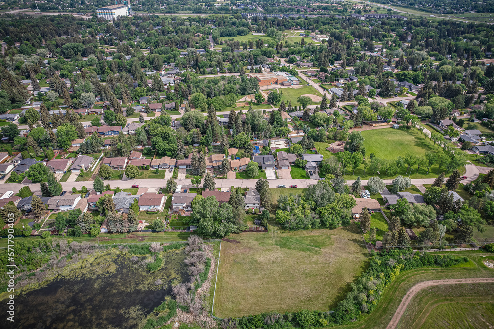 Aerial of the Montgomery Place Neighborhood in Saskatoon