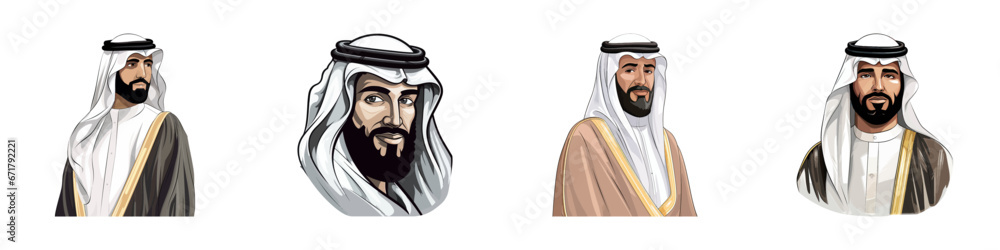 Cartoon Arab sheikh isolated on a white background. Vector illustration Cartoon Arab sheikh isolated on a white background. Vector illustration