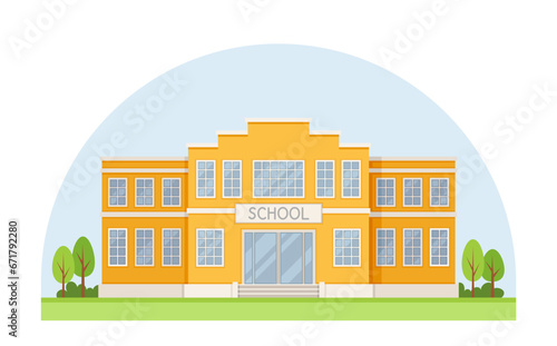 School building in city vector