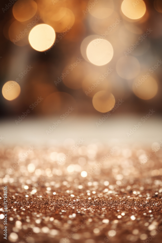 Warm aesthetic  light glitter gold  abstract background with  bokeh.Decoration inspiration for event.