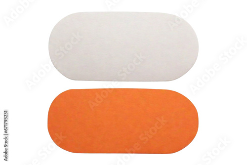 White and Orange Stadium-Shaped Paper Stickers