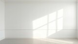 Sunlit White Wall with Minimalist Shadow. Generative ai