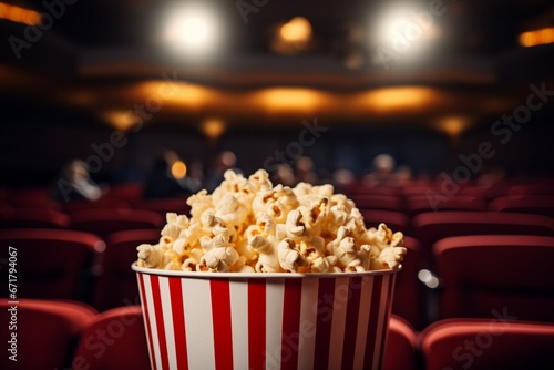 Dramatic Popcorn Scene in Cinematic Atmosphere