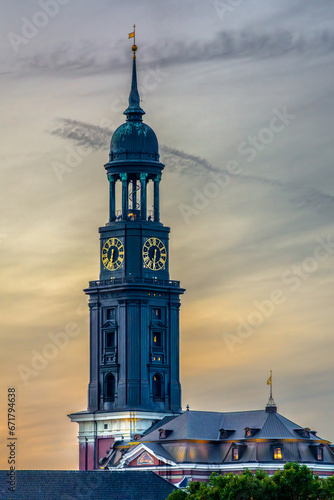 Hamburg, Germany. The St. Michael's Church (German: Sankt Michaelis,  coll: Michel). photo