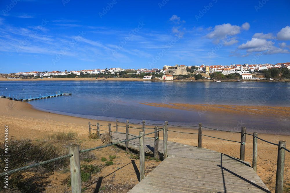 Panoramic view of Vilanova de Milfontes in Portugal