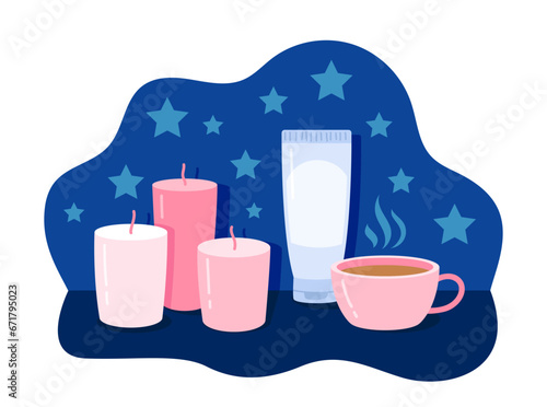 Set of items for sleep vector