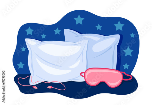 Set of items for sleep vector