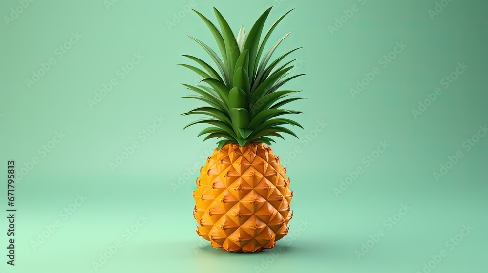 a pineapple on a green background with a blue back ground and a green back ground with a blue back ground and a green back ground. generative ai a pineapple on a green background with a blue back ground and a green back ground with a blue back ground and a green back ground. generative ai