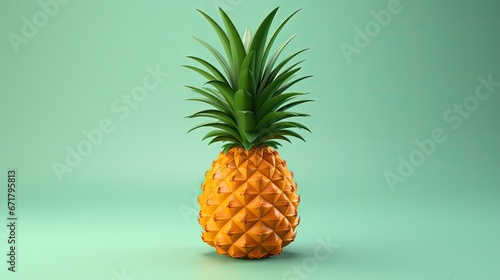  a pineapple on a green background with a blue back ground and a green back ground with a blue back ground and a green back ground.  generative ai