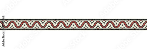 Horizontal border mosaic tiles, vector pattern