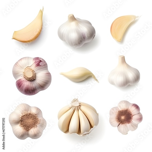 a group of garlic cloves and cloves