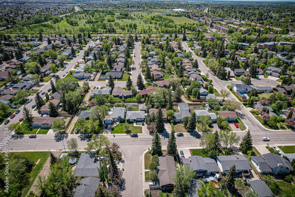 Aerial of the College Park neighborhood in Saskatoon