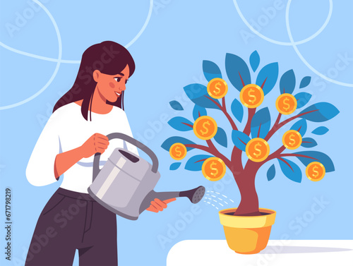Tree investment vector concept