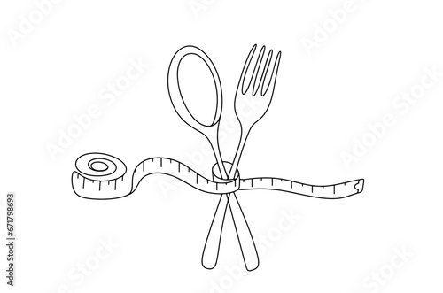  Centimeter. Spoon. Fork. One line photo