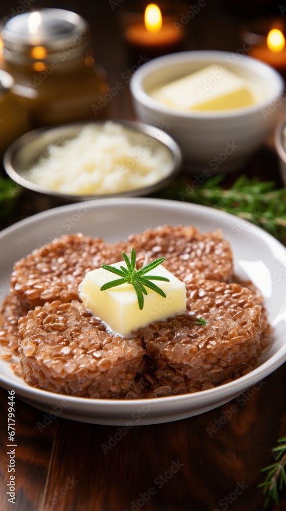 Plate with cooked buckwheat UHD wallpaper Plate with cooked buckwheat UHD wallpaper