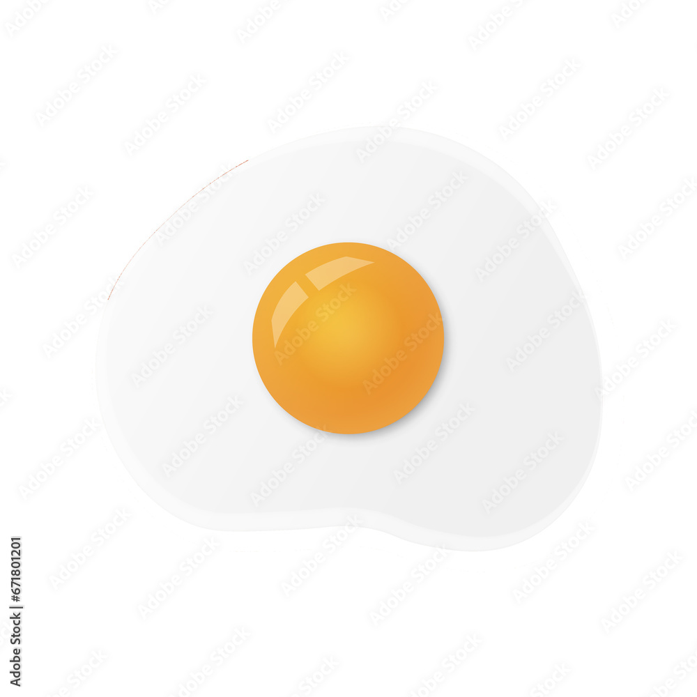 Fried egg or scrambled eggs isolated on coral background Fried egg or scrambled eggs isolated on coral background