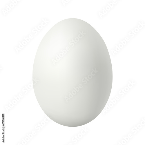White chicken egg Realistic and volumetric egg for easter isolated on white background