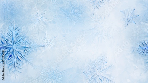  a blue and white background with snowflakes in the middle of the image and snow flakes in the middle of the image. generative ai