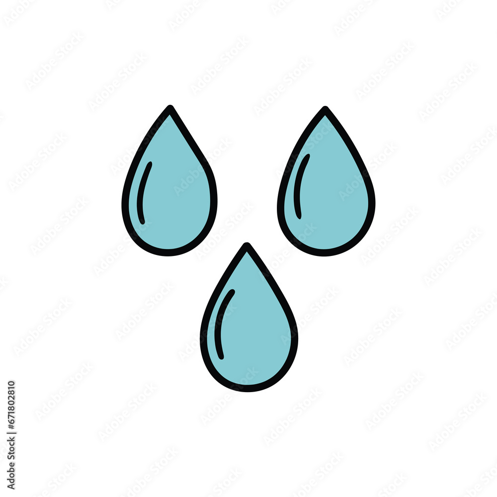 A hand-drawn cartoon doodle icon of a drop of water on a white background. A hand-drawn cartoon doodle icon of a drop of water on a white background.