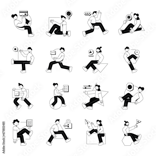 Pack of Web Services Glyph Illustrations

